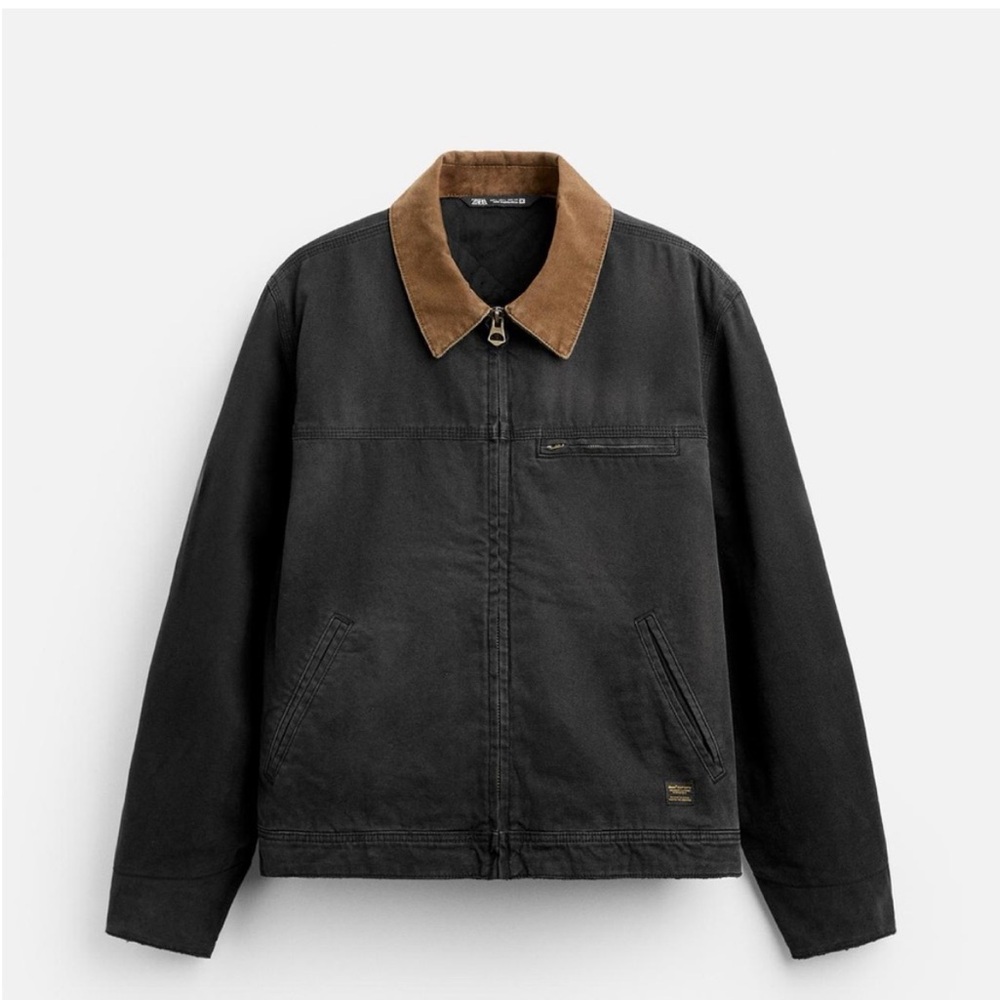 Zara Contrasting Collar Jacket